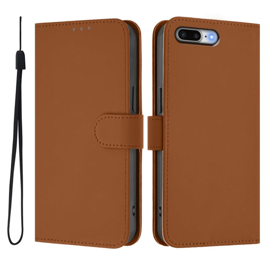 Handyhülle aus Leder in Unifarbe mit angenehmer Haptik und Umhängeband, für iPhone 8 Plus / 7 Plus