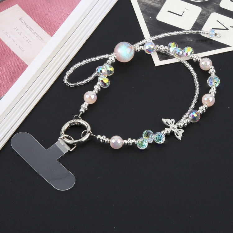 Crystal Pearl Short Chain Anti-lost Mobile Phone Short Lanyard