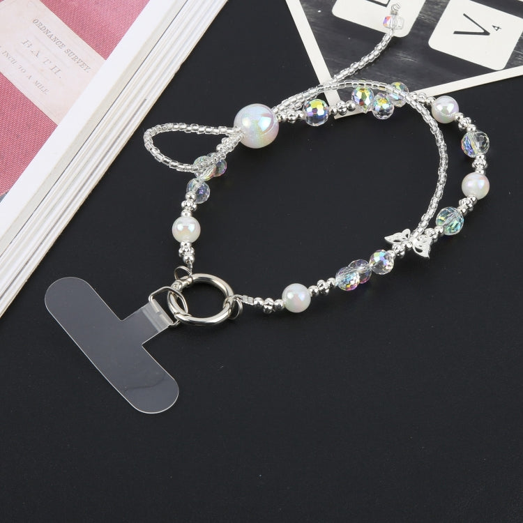 Crystal Pearl Short Chain Anti-lost Mobile Phone Short Lanyard