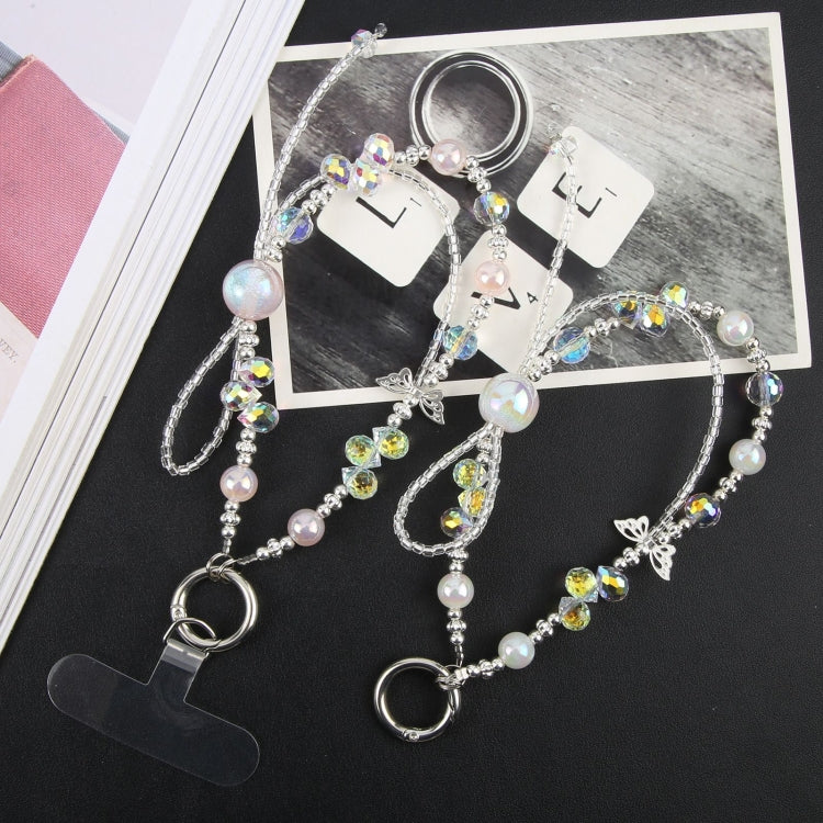 Crystal Pearl Short Chain Anti-lost Mobile Phone Short Lanyard