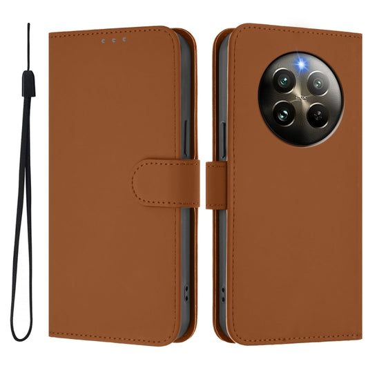 Skin Feel Solid Color Leather Phone Case with Lanyard, For Realme 12+ 5G Global, For Realme 12 5G Global, For Realme Note 50 4G Global, For Realme 12 Pro 5G Global, For Realme C67 4G Global