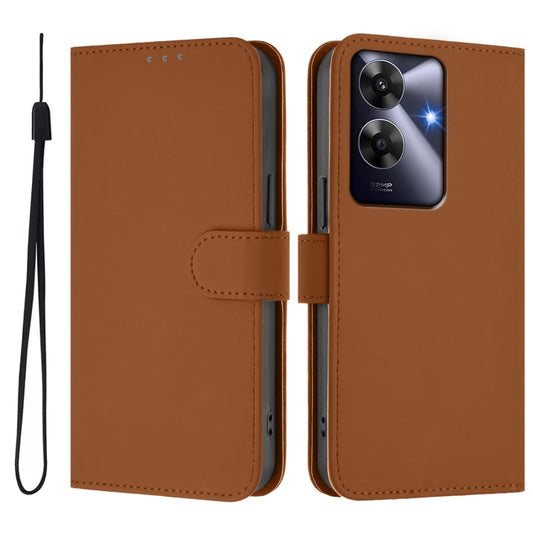 Skin Feel Solid Color Leather Phone Case with Lanyard, For Realme Note 60 4G Global, For Realme 13+ 5G Global, For Realme 13 Pro 5G / 13 Pro+ 5G, For Realme GT 6 5G Global, For Realme C63 Global