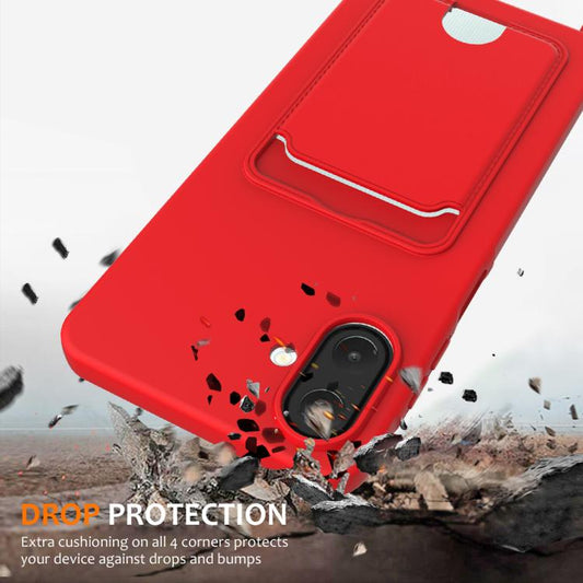 Integrated Card Bag Solid Color Liquid Silicone Phone Case with Lanyard, For Galaxy A07 / M17e / F07e / A08, For Galaxy A17 / F17 / M17 / A18, For Samsung Galaxy A57 5G, For Samsung Galaxy A37 5G, For Samsung Galaxy A06 5G, For Samsung Galaxy A36 / A56...