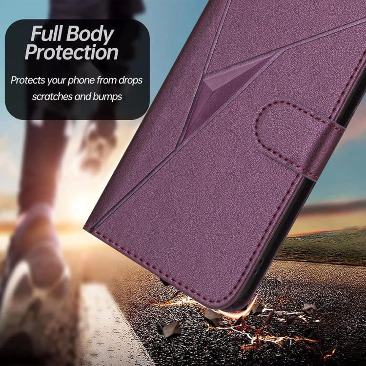 Triangle Pattern Buckle Clasp Leather Phone Case