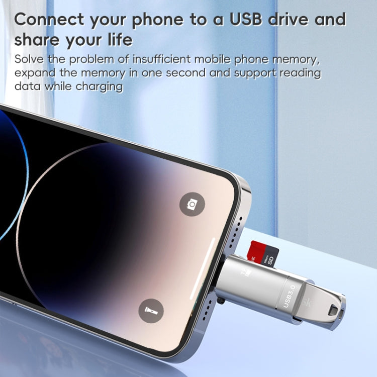 2 in 1 Type-C to USB and TF Card Reader Adapter, Type-C to USB and TF Card