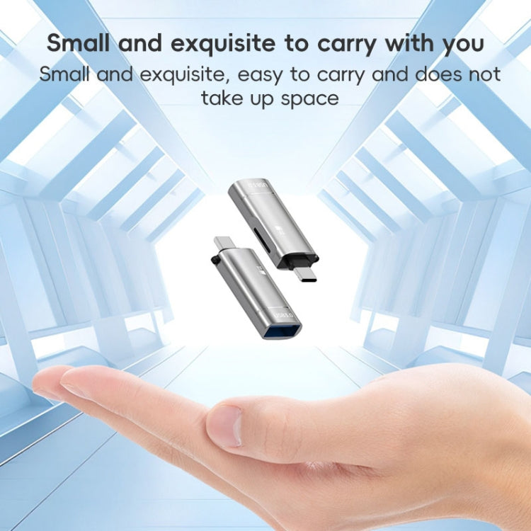 2 in 1 Type-C to USB and TF Card Reader Adapter, Type-C to USB and TF Card