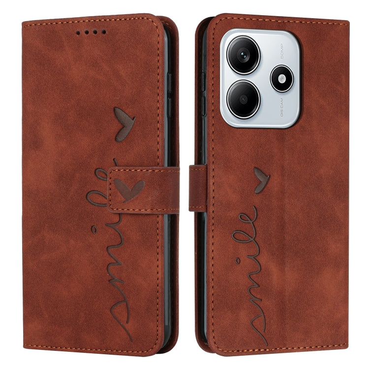 Skin Feel Heart Embossed Leather Phone Case with Long Lanyard, For Redmi Note 14 4G 164.84mm, For Redmi Note 14 Pro 5G Global, For Redmi Turbo 4 / Xiaomi Poco X7 Pro, For Redmi K80 / K80 Pro, For Redmi Note 14 4G 163.25mm, For Redmi Note 14 5G Global
