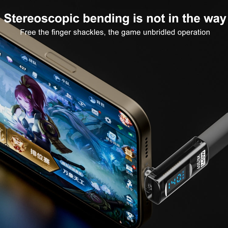 PD 140W Type-C / USB-C to Type-C / USB-C Digital Display Stereo Bend Adapter, Stereo Bend