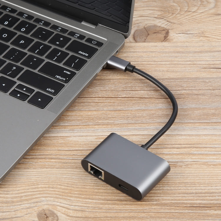 4 in 1 USB-C / Type-C 3.1 to RJ45, PD and USB x 2 Ethernet Adapter Cable, 4 in 1