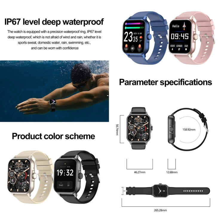 ZW36A 1.83 inch BT Call Smart Watch, Blood oxygen / Blood Pressure / Heart Rate