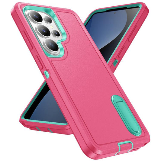 Rugged PC Hybrid Silicone Phone Case with Holder, For Samsung Galaxy S26 Ultra 5G, For Samsung Galaxy S26 5G, For Samsung Galaxy S25 FE 5G, For Samsung Galaxy S24 / S25 5G, For Samsung Galaxy S24+ / S25+ 5G, For Samsung Galaxy S25 Ultra 5G