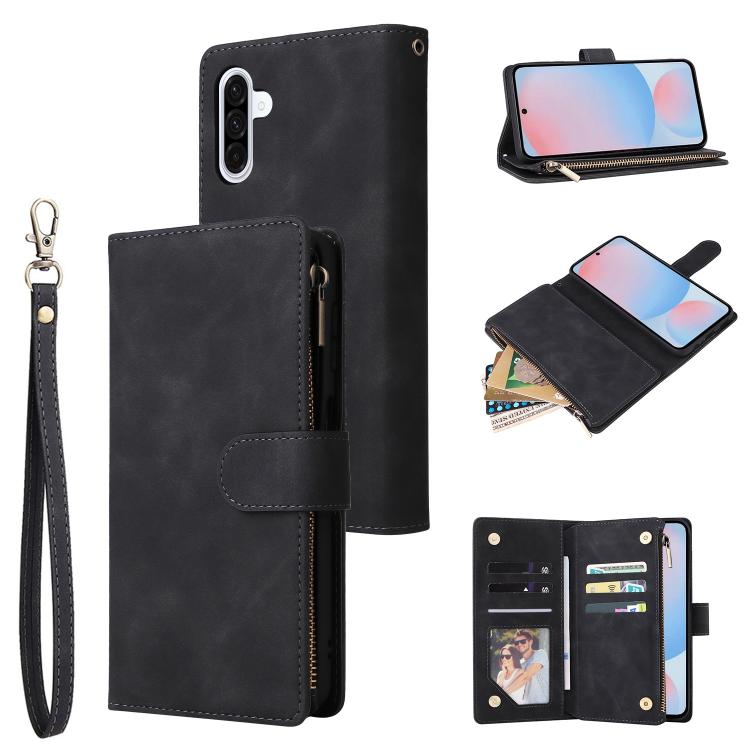 Multifunctional Frosted Zipper Wallet Leather Phone Case, For Samsung Galaxy A07 4G / 5G, For Samsung Galaxy A17 5G, For Samsung Galaxy A56 5G, For Samsung Galaxy A26 5G, For Samsung Galaxy A36 5G, For Samsung Galaxy A16 5G, For Samsung Galaxy A06 4G