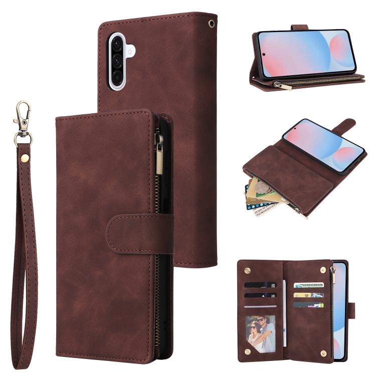 Multifunctional Frosted Zipper Wallet Leather Phone Case, For Samsung Galaxy A07 4G / 5G, For Samsung Galaxy A17 5G, For Samsung Galaxy A56 5G, For Samsung Galaxy A26 5G, For Samsung Galaxy A36 5G, For Samsung Galaxy A16 5G, For Samsung Galaxy A06 4G