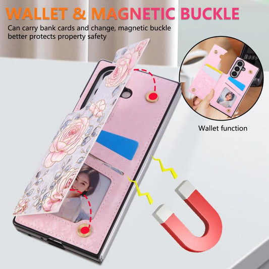 Printed Double Buckle RFID Anti-theft Phone Case, For Galaxy Z Fold8 Ultra 5G, For Galaxy Z Flip8 5G, For Galaxy Z Flip6 / Flip7 FE, For Galaxy Z Fold7 5G, For Galaxy Z Flip7 5G, For Galaxy Z Fold6, For Galaxy Z Fold5, For Galaxy Z Flip5