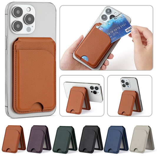 Two-fold Rotating Phone Holder MagSafe Leather Card Bag, Two-fold Rotating