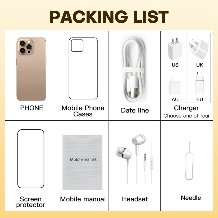 U218 / i16 Pro Max, 1GB+16GB, 6.6 inch Android 8.1 MTK6580A Quad Core, OTG, Network: 3G, Dual SIM, EU Plug, US Plug, UK Plug, AU Plug