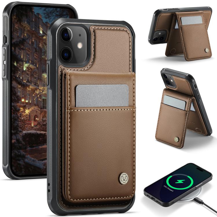 JEEHOOD J06 British Style RFID MagSafe Card Bag PU Phone Case