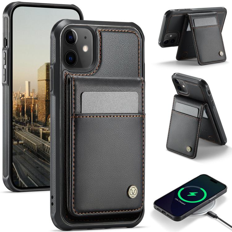 JEEHOOD J06 British Style RFID MagSafe Card Bag PU Phone Case