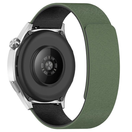Cloud Wood Grain Silicone Magnetic Watch Band, 22mm