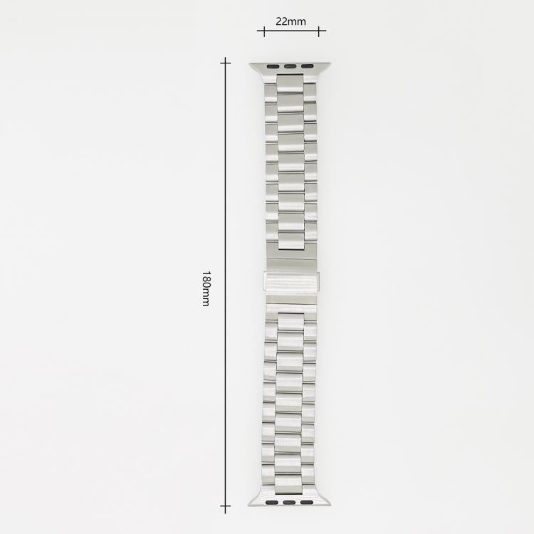 Norman Clasp Three-Link Stainless Steel Watch Band, For Apple Watch 46mm / 49mm / 45mm / 44mm