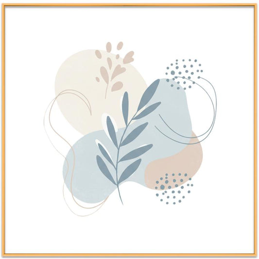 Peinture décorative « Fresh Leaves » avec cadre en alliage d'aluminium, impression sur demande, 15x20cm, 20x20cm, 30x30cm, 40x40cm, 50x50cm, 60x60cm, 70x70cm, 80x80cm, 90x90cm
