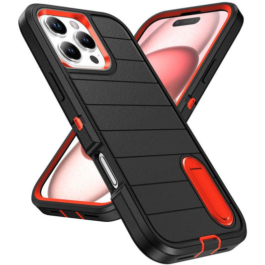 Defender Gen2 Rugged PC + Silicone Phone Case with Holder, For iPhone 16 Pro Max, For iPhone 16 Pro, For iPhone 16 Plus, For iPhone 16