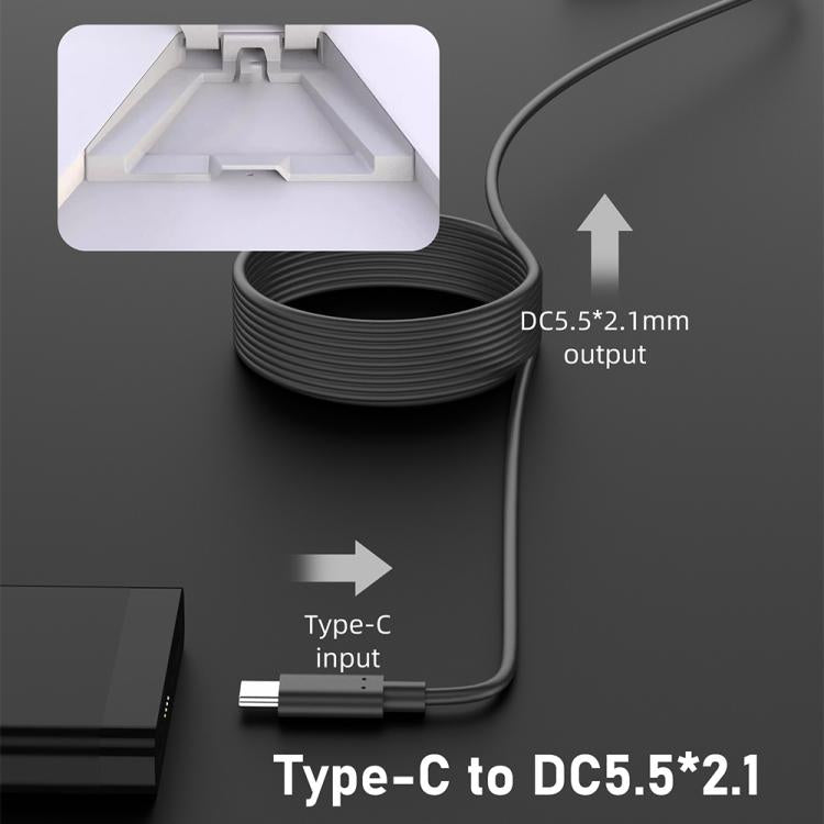 Type-C to DC 5.5x2.1mm 100W Computer Charging Adapter, 0.5m, 2m, 3m, 5m, 10m