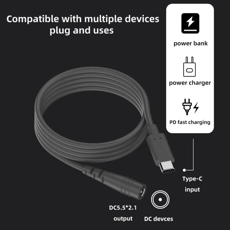 Type-C to DC 5.5x2.1mm 100W Computer Charging Adapter, 0.5m, 2m, 3m, 5m, 10m