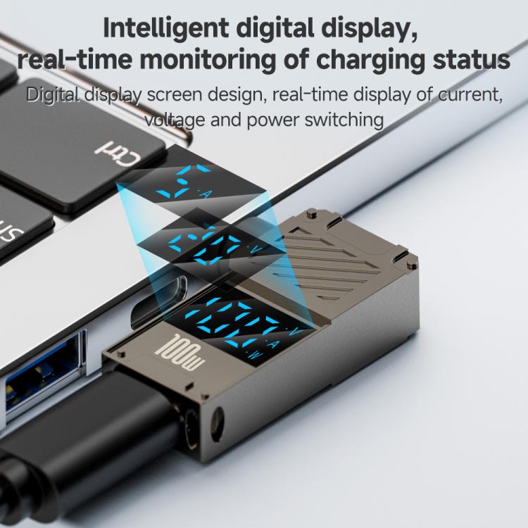 100W Computer Charging Digital Display Adapter, Type-C to DC4.0x1.7mm, Type-C to DC4.0x1.35mm, Type-C to DC4.0x1.7mm Center Groove, Type-C to DC3.0 x 1.1mm, Type-C to DC5.5x2.1mm, Type-C to DC6.0x0.6mm, Type-C to DC5.5x2.5mm, Type-C to DC5.5x1.7mm�����...