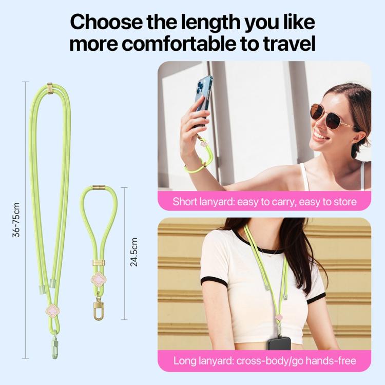 DUX DUCIS Garden Series Begonia Pattern Adjustable Short Phone Lanyard