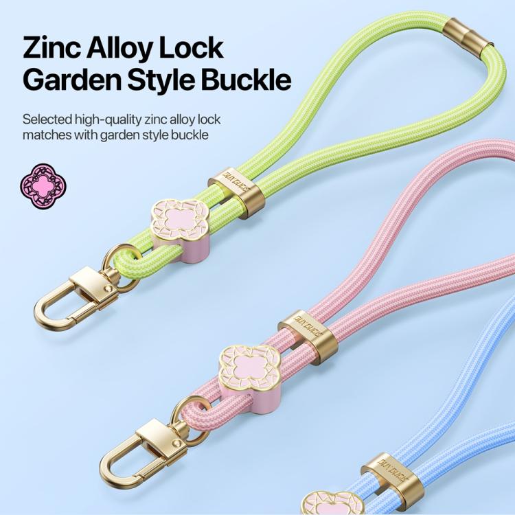 DUX DUCIS Garden Series Begonia Pattern Adjustable Short Phone Lanyard