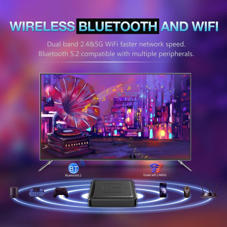 Q7 4K UHD Android 10 Smart TV Box with Remote Control, Allwinner H313 Quad-Core, 2GB+8GB