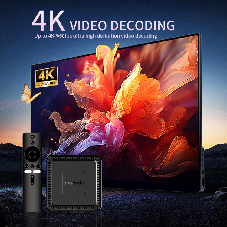 Q7 4K UHD Android 10 Smart TV Box with Remote Control, Allwinner H313 Quad-Core, 2GB+8GB