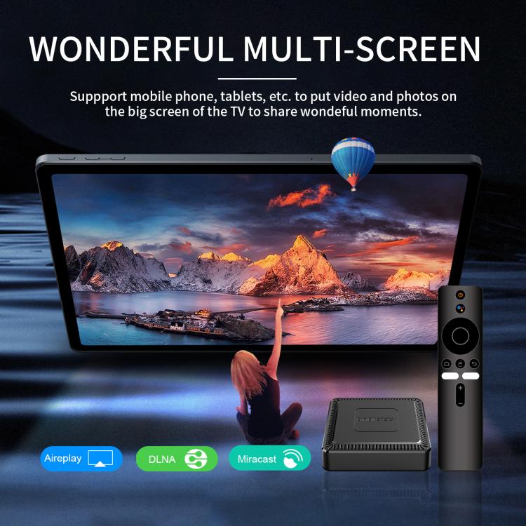 Q7 4K UHD Android 10 Smart TV Box with Remote Control, Allwinner H313 Quad-Core, 2GB+8GB