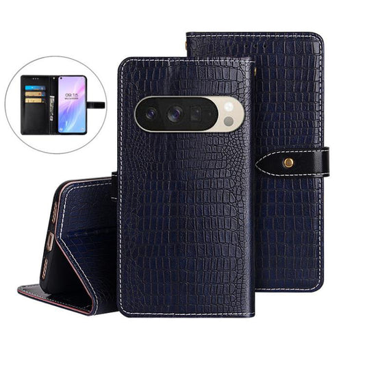 idewei Crocodile Texture Leather Phone Case, For Google Pixel 10 Pro XL, For Google Pixel 10 Pro, For Google Pixel 10, For Google Pixel 9a