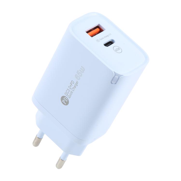 AR-PD12 65W QC3.0 USB and USB-C / Type-C PD Quick Charger, EU Plug, EU Plug