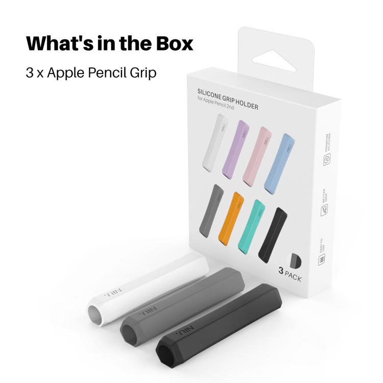 LC03-X 3pcs / Set Stylus Silicone Protective Grip Cover for Apple Pencil 2 / Pro / USB-C