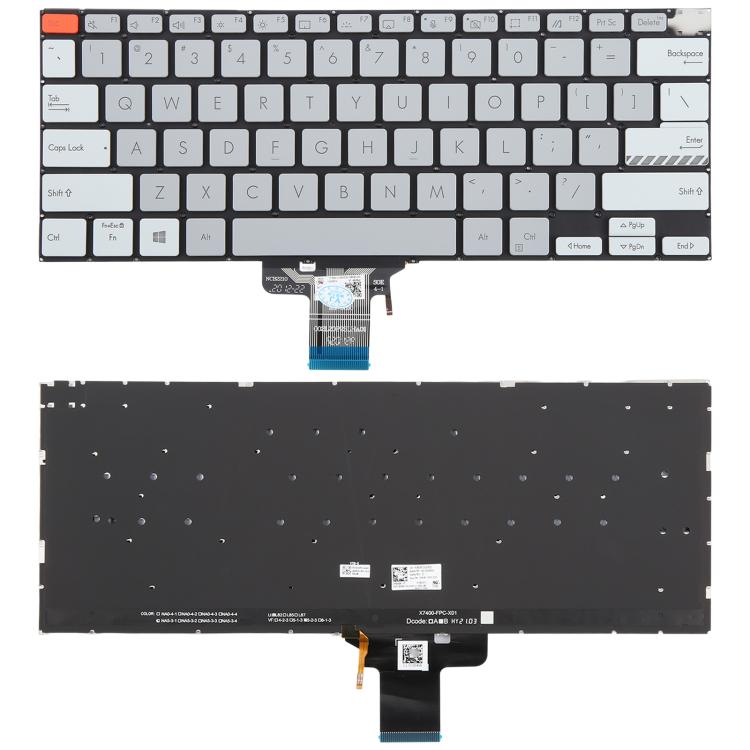US Version Backlit Laptop Keyboard for Asus Vivobook Pro 14X M7400 M4700 M4700QC M4700PC M7600 M3400 M3401 M3401Q X7400 X3400 X3400P K3400P, M7400 (Black), M7400 (Gray)