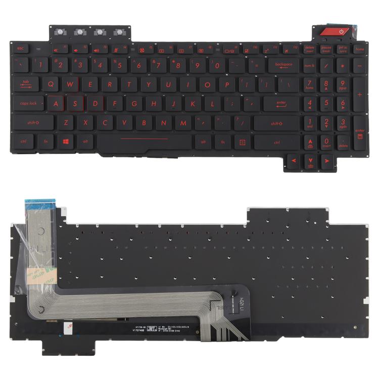 US Version Backlit Laptop Keyboard for Asus FX63 FX63V FX503VM FX503VD ZX63VE FZ63V GL503VS, FX63 (Red), FX63 (White)