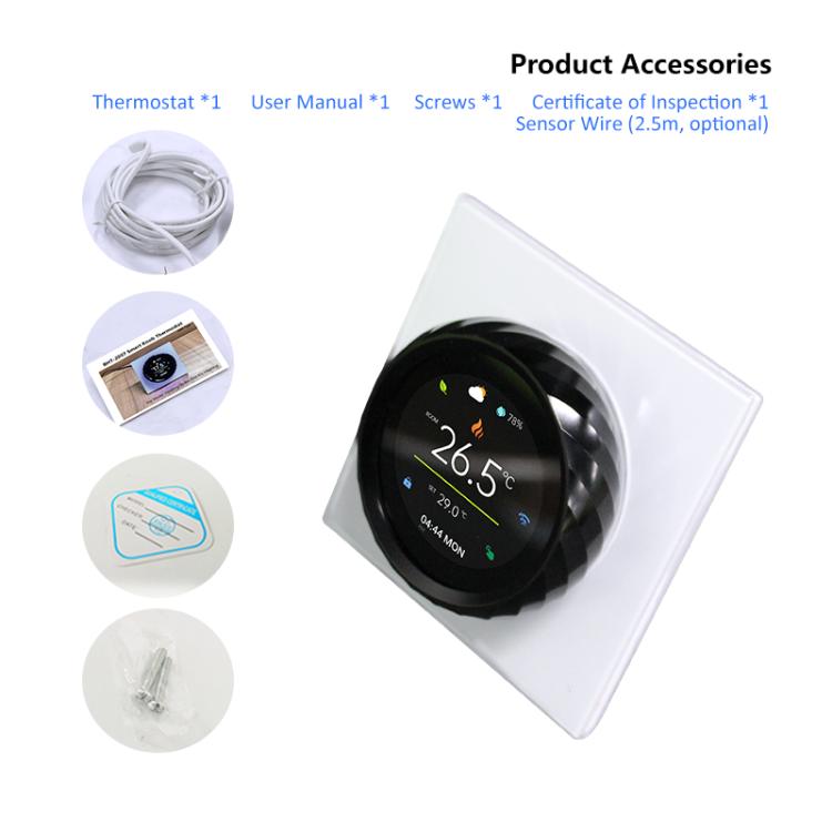 1.6 inch TFT Color Screen Threaded Knob Thermostat, BHT-2007-P16-GA Water Heating, BHT-2007-P16-GB Electric Heating, BHT-2007-P16-GC Boiler Heating