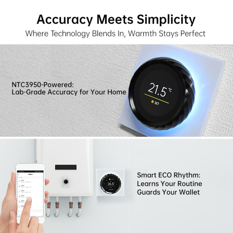 1.6 inch TFT Color Screen Threaded Knob Thermostat, BHT-2007-P16-GA Water Heating, BHT-2007-P16-GB Electric Heating, BHT-2007-P16-GC Boiler Heating