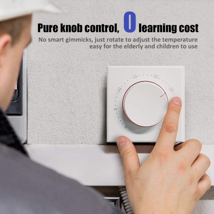 Smart Home Screenless Knob Thermostat with Dual Color LED Indicator, BHT-101GAL Water Heating, BHT-101GBL Electric Heating, BHT-101GCL Boiler Heating