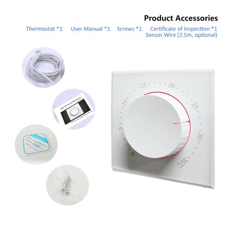 Smart Home Screenless Knob Thermostat with Dual Color LED Indicator, BHT-101GAL Water Heating, BHT-101GBL Electric Heating, BHT-101GCL Boiler Heating