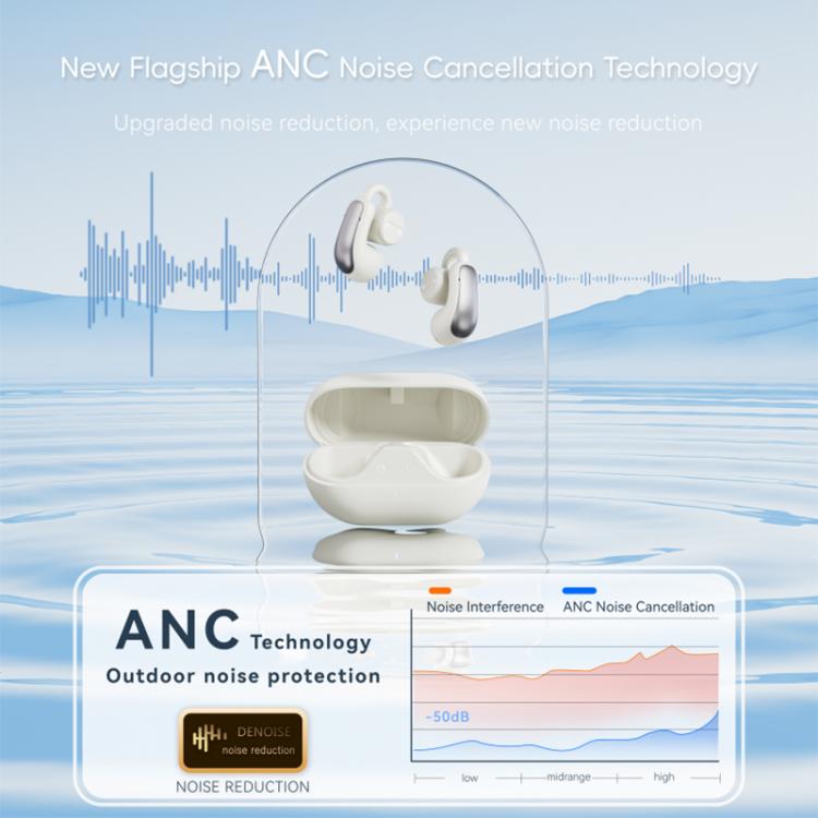 F18 Ear-Hook ANC Noise Reduction Air Conduction HIFI BT 5.4 Wireless Earphones, F18 (Black), F18 (White), F18 (Purple)