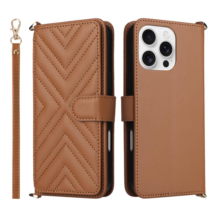 Multifunctional 6-Card Slots Leather Phone Case with Wrist Strap, For iPhone 18 Pro / 17 Pro, For iPhone 18 Pro Max / 17 Pro Max, For iPhone 17e / 16e, For iPhone Air, For iPhone 16 Pro Max, For iPhone 16 Pro
