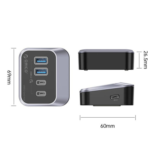ORICO M32A2C-G2 4 in 1 Type-C to Dual Type-C and Dual USB3.2 Docking Hub, M32A2C-G2
