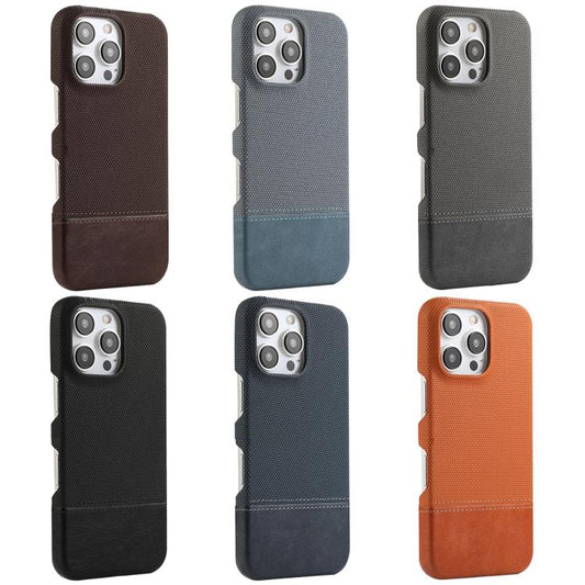 Stitching Cloth MagSafe Magnetic PC Hybrid PU Phone Case