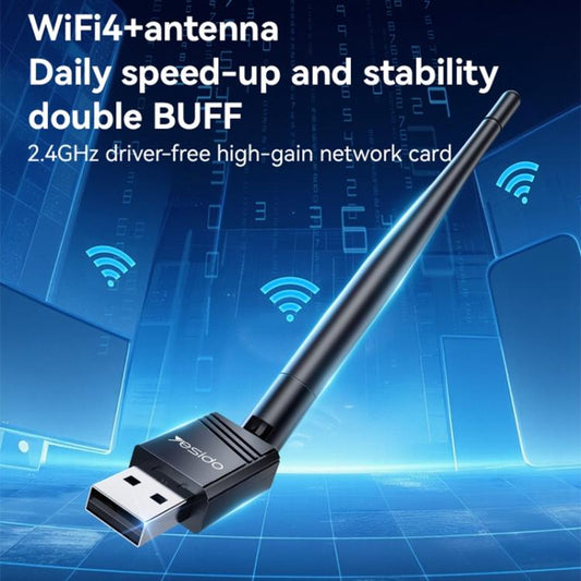 Yesido WP11 WiFi4 Wireless Dongle 150Mbps High Speed USB Adapter with External Antenna