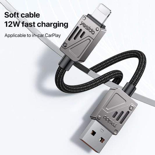 Yesido CA135L 12W 2.4A USB to 8 Pin Zinc Alloy Data Cable