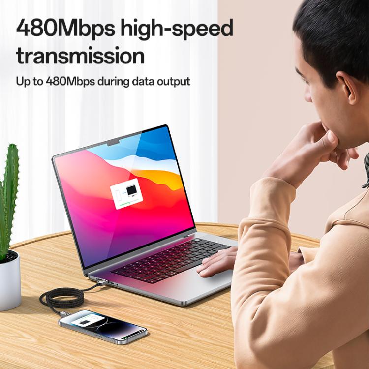 Yesido CA195 27W 3A USB-C / Type-C to 8 Pin Zinc Alloy Data Cable